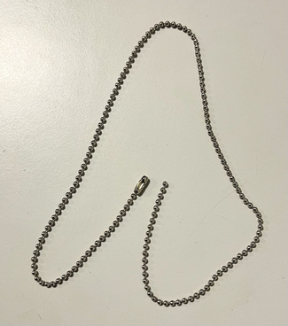 Bal ketting & sluiting L = 43 cm x Diam. = 2,5mm, zilver, 10 set